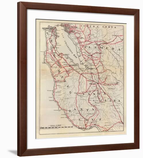 California: San Mateo, Santa Cruz, Santa Clara, Alameda, and Contra Costa Counties, c.1896-George W^ Blum-Framed Art Print