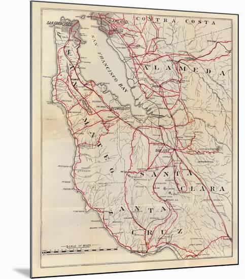 California: San Mateo, Santa Cruz, Santa Clara, Alameda, and Contra Costa Counties, c.1896-George W^ Blum-Mounted Art Print