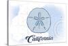 California - Sand Dollar - Blue - Coastal Icon-Lantern Press-Stretched Canvas