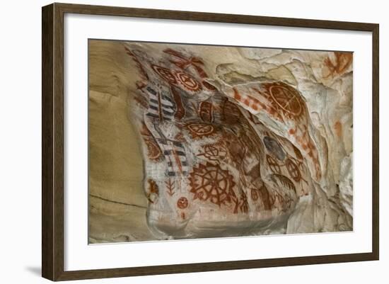 California, Santa Barbara, Chumash Painted Cave, Rock Art-Alison Jones-Framed Photographic Print