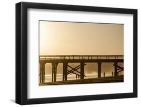 California, Santa Barbara Co, Goleta Beach Co Park, Pier at Sunset-Alison Jones-Framed Photographic Print