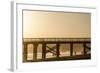 California, Santa Barbara Co, Goleta Beach Co Park, Pier at Sunset-Alison Jones-Framed Photographic Print