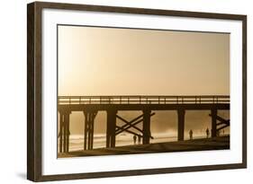 California, Santa Barbara Co, Goleta Beach Co Park, Pier at Sunset-Alison Jones-Framed Photographic Print