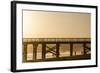 California, Santa Barbara Co, Goleta Beach Co Park, Pier at Sunset-Alison Jones-Framed Photographic Print