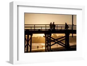 California, Santa Barbara Co, Goleta Beach Co Park, Pier at Sunset-Alison Jones-Framed Photographic Print