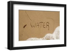 California, Santa Barbara Co, Jalama Beach, Water Written in Sand-Alison Jones-Framed Photographic Print