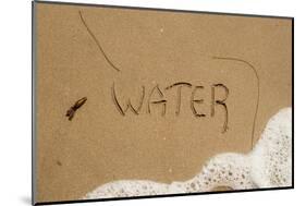 California, Santa Barbara Co, Jalama Beach, Water Written in Sand-Alison Jones-Mounted Photographic Print