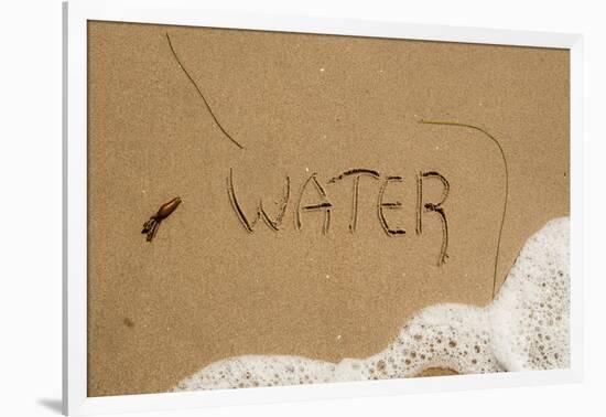 California, Santa Barbara Co, Jalama Beach, Water Written in Sand-Alison Jones-Framed Photographic Print