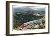 California - Santa Fe Streamliner Ascending Cajon Pass-Lantern Press-Framed Art Print