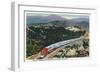 California - Santa Fe Streamliner Ascending Cajon Pass-Lantern Press-Framed Art Print