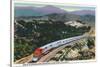 California - Santa Fe Streamliner Ascending Cajon Pass-Lantern Press-Stretched Canvas