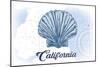 California - Scallop Shell - Blue - Coastal Icon-Lantern Press-Mounted Art Print