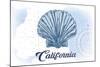 California - Scallop Shell - Blue - Coastal Icon-Lantern Press-Mounted Art Print