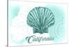 California - Scallop Shell - Teal - Coastal Icon-Lantern Press-Stretched Canvas