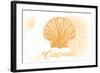 California - Scallop Shell - Yellow - Coastal Icon-Lantern Press-Framed Art Print