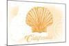 California - Scallop Shell - Yellow - Coastal Icon-Lantern Press-Mounted Art Print