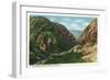 California - Scenic View in the American River Canyon, c.1937-Lantern Press-Framed Art Print