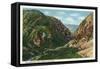 California - Scenic View in the American River Canyon, c.1937-Lantern Press-Framed Stretched Canvas