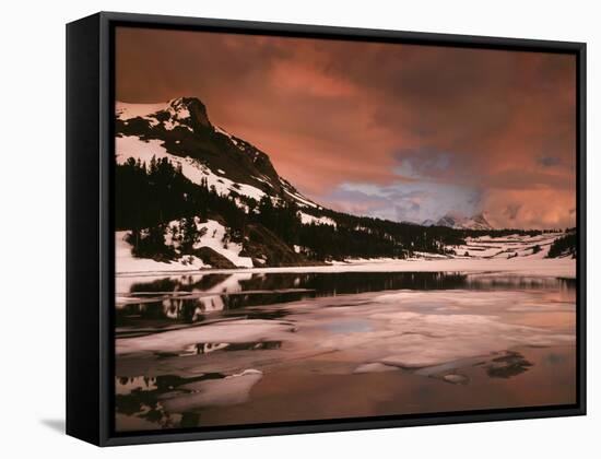 California, Sierra Nevada, a Mountain Peak Reflecting in a Lake-Christopher Talbot Frank-Framed Stretched Canvas