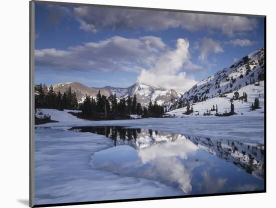 California, Sierra Nevada, Dana Peak Reflecting in a Frozen Lake-Christopher Talbot Frank-Mounted Photographic Print