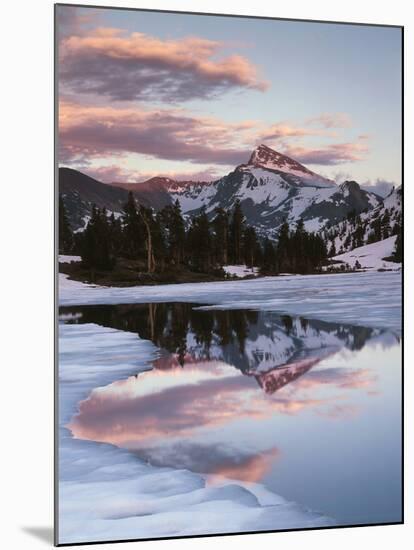 California, Sierra Nevada, Dana Peak Reflecting in a Frozen Lake-Christopher Talbot Frank-Mounted Photographic Print