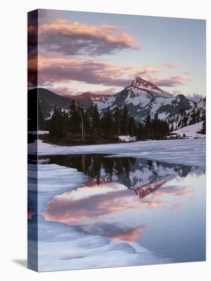 California, Sierra Nevada, Dana Peak Reflecting in a Frozen Lake-Christopher Talbot Frank-Stretched Canvas