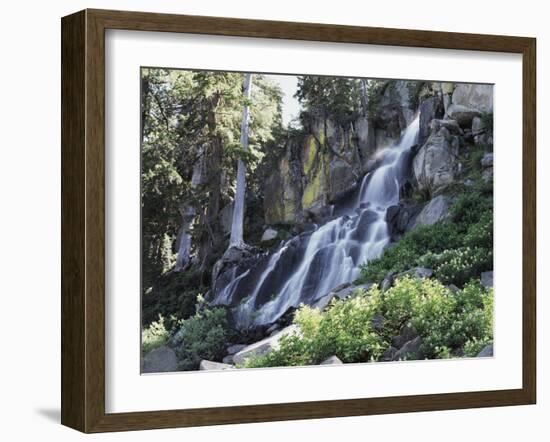 California, Sierra Nevada, Eldorado Nf, a Waterfall at Woods Lake-Christopher Talbot Frank-Framed Premium Photographic Print