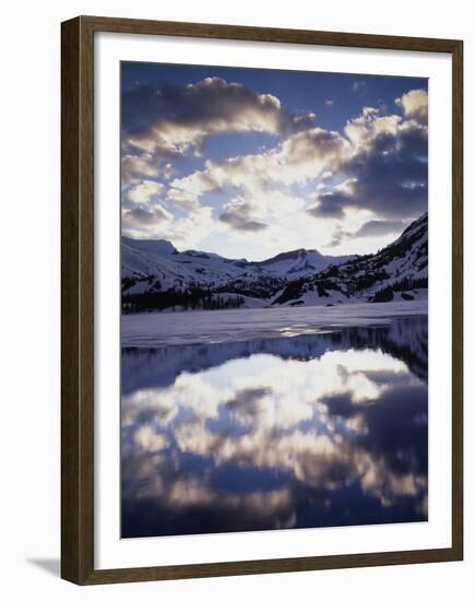 California, Sierra Nevada, Inyo Nf, a Frozen Ellery Lake and Clouds-Christopher Talbot Frank-Framed Premium Photographic Print