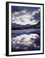 California, Sierra Nevada, Inyo Nf, a Frozen Ellery Lake and Clouds-Christopher Talbot Frank-Framed Premium Photographic Print