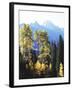 California, Sierra Nevada, Inyo Nf, Autumn Aspens Below Mountain Peak-Christopher Talbot Frank-Framed Photographic Print