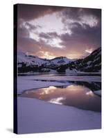 California, Sierra Nevada, Inyo Nf, Frozen Ellery Lake at Sunset-Christopher Talbot Frank-Stretched Canvas