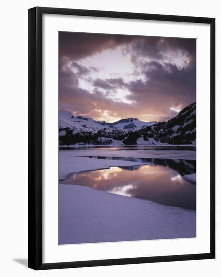 California, Sierra Nevada, Inyo Nf, Frozen Ellery Lake at Sunset-Christopher Talbot Frank-Framed Photographic Print
