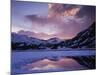 California, Sierra Nevada, Inyo Nf, Sunset over Frozen Ellery Lake-Christopher Talbot Frank-Mounted Photographic Print