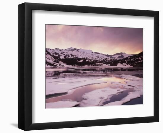 California, Sierra Nevada, Inyo Nf, Sunset over Frozen Ellery Lake-Christopher Talbot Frank-Framed Photographic Print