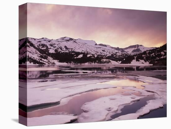 California, Sierra Nevada, Inyo Nf, Sunset over Frozen Ellery Lake-Christopher Talbot Frank-Stretched Canvas