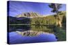 California, Sierra Nevada Mountains. Calm Reflections in Grass Lake-Dennis Flaherty-Stretched Canvas