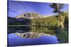 California, Sierra Nevada Mountains. Calm Reflections in Grass Lake-Dennis Flaherty-Stretched Canvas