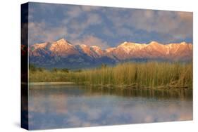 California, Sierra Nevada Mountains. Mountains Reflect in Billy Lake in Owens Valley-Jaynes Gallery-Stretched Canvas