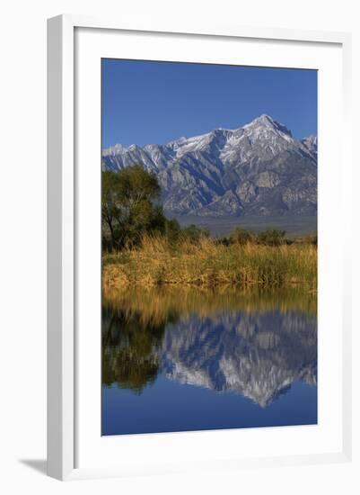 California, Sierra Nevada Mountains. Mt. Williamson Reflects in Lake-Jaynes Gallery-Framed Photographic Print