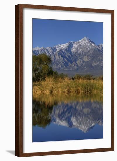 California, Sierra Nevada Mountains. Mt. Williamson Reflects in Lake-Jaynes Gallery-Framed Photographic Print