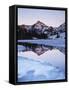 California, Sierra Nevada Mts, Dana Peak Reflecting in a Frozen Lake-Christopher Talbot Frank-Framed Stretched Canvas