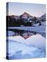 California, Sierra Nevada Mts, Dana Peak Reflecting in a Frozen Lake-Christopher Talbot Frank-Stretched Canvas