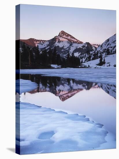 California, Sierra Nevada Mts, Dana Peak Reflecting in a Frozen Lake-Christopher Talbot Frank-Stretched Canvas