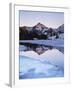 California, Sierra Nevada Mts, Dana Peak Reflecting in a Frozen Lake-Christopher Talbot Frank-Framed Premium Photographic Print