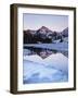 California, Sierra Nevada Mts, Dana Peak Reflecting in a Frozen Lake-Christopher Talbot Frank-Framed Photographic Print