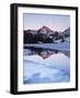 California, Sierra Nevada Mts, Dana Peak Reflecting in a Frozen Lake-Christopher Talbot Frank-Framed Photographic Print