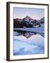 California, Sierra Nevada Mts, Dana Peak Reflecting in a Frozen Lake-Christopher Talbot Frank-Framed Photographic Print