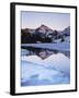 California, Sierra Nevada Mts, Dana Peak Reflecting in a Frozen Lake-Christopher Talbot Frank-Framed Photographic Print