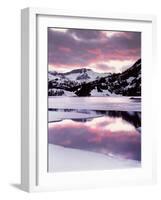 California, Sierra Nevada, Sunset, Mountains Reflecting on Ellery Lake-Christopher Talbot Frank-Framed Photographic Print