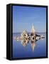 California, Sierra Nevada, Tufa Formations Reflecting in Mono Lake-Christopher Talbot Frank-Framed Stretched Canvas